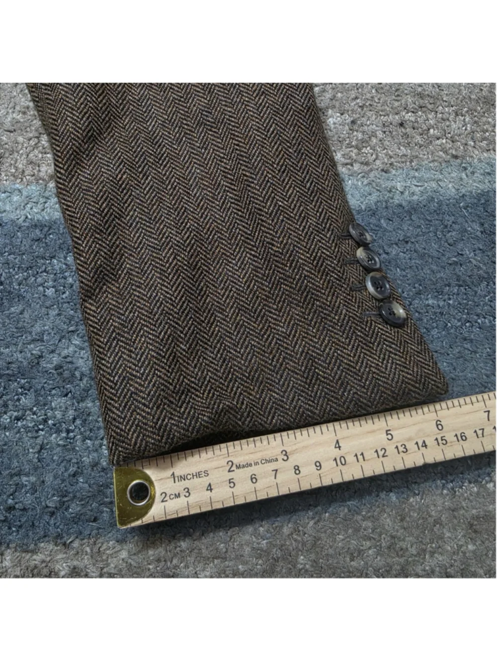 Loro Piana 100% Cashmere Brown Herringbone Blazer Sport Coat Made in Italy 48R